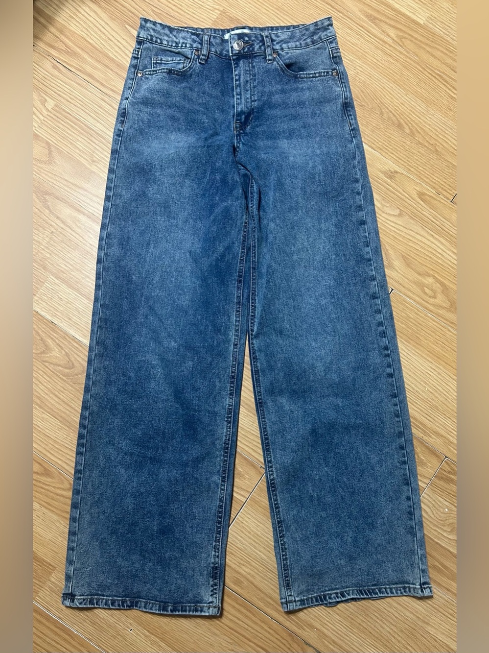 Steve Madden high rise wide leg denim acid wash jeans ladies/jr size 5 w stretch